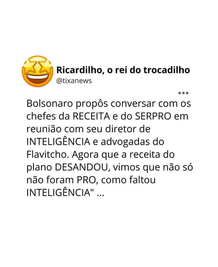 Ricardilho de olho na Receita do Bolsonaro