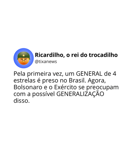 Um general de quatros estrelas com o cap na mão